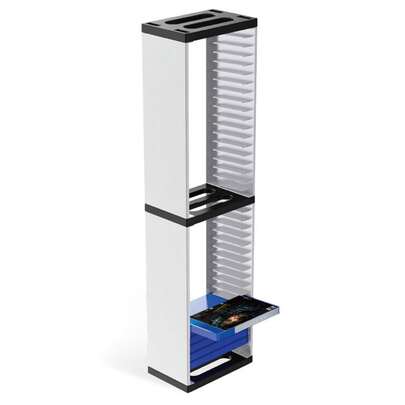 Game Disc Organiser, 36 Capacity Game Disc Tower Stand, ABS Storage Rack, Durable Media Shelf For Gaming Accessories, Easy Assembly