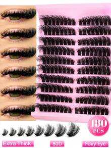 160片裝 個別式睫毛簇 80D D捲 8-16mm 睫毛接接套組 DIY 自然輕盈蓬鬆假睫毛 初學者居家日常彩妝 婚禮派對旅行音樂節禮品組 - D - 查看 4