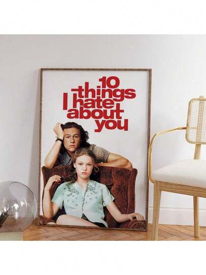 Póster de la película "10 Things I Hate About You" - Póster de película vintage clásico, decoración del hogar, regalo, impresión de arte en lienzo de alta calidad, pintura en lienzo, pósteres e impresiones, arte de pared, decoración para sala de estar, con marco opcional