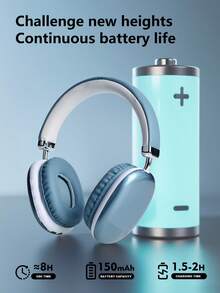 Gerripuer 360°环绕声无线耳机，5.3智能芯片，高保真音频，双连接，抗干扰，长电池寿命，时尚设计 - 藍色 - 查看 7