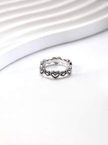1pc Simple Unique 925 Sterling Silver Love Connects JA Ring Women Fine Jewelry Gift