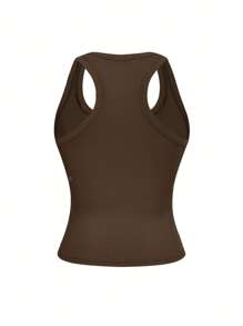 Camiseta de tirantes cuello cuadrado Floreya para mujeres, de estilo veraniego, sexy y minimalista, con cintura ajustada y estilizadora, sin mangas, apta para usar como capa, de estilo deportivo versátil adecuado para todas las estaciones