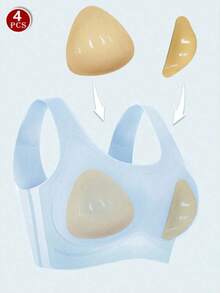 1 对 V 型双面粘合胸垫，加厚，小胸增强和聚拢，粘合胸瓣，适合日常穿着和比基尼