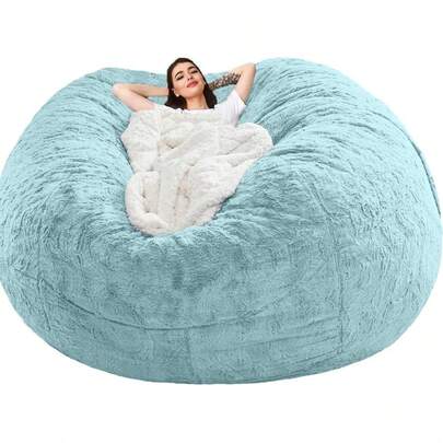 1 件记忆海绵豆袋椅，超大成人豆袋椅，蓬松沙发，适合客厅、卧室、宿舍，仅提供未填充的豆袋椅套