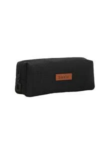 1pc Leather Letter Pencil Bag, Large Capacity, Portable Stationery Storage With Multifunctional Design, For Junior And Senior High School Students, Ideal For Back-To-School Season, Perfect Gift For Vacations, Mother's Day, Valentine's, Easter