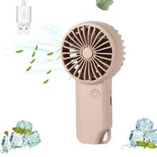 1pc Handheld Clip-On Rechargeable Fan, Portable Mini Desk Fan With 3 Speed Settings, Strong Wind, Suitable For Women Men, Home Office Makeup Outdoor Travel, Back To School, Halloween Gift