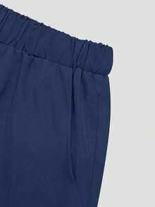 Conjunto de blusa y pantalón de unicolor para mujer, uniforme para laboratorio/hospital/cuidado de mascotas - Azul Marino - Ver 9