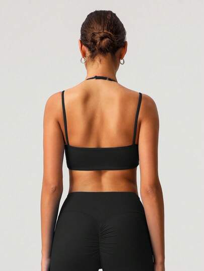 Sodalemon Women Double Layer Adjustable Strap Beautyback Sport BH view 3