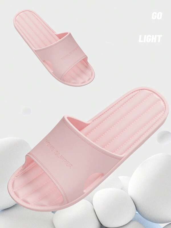 1 par de chinelos unissex para chuveiro interno de verão, sola de EVA macia antiderrapante, chinelos casuais para casal, casa e banheiro