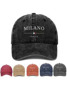 1 件印花做旧复古棒球帽 - 休闲柔软帽冠透气舒适男女通用夏季遮阳帽 - 彩色 - 查看 2