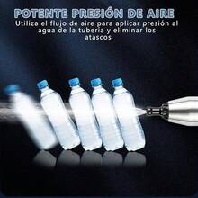 LLXXM Kit Destapador de Baño 8 en 1 de Acero Inoxidable, Incluye Desatascador Inflable para Inodoros, Tuberías de Cocina y Lavabos + Guantes de Limpieza Gratis - blanco - Ver 6