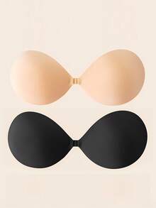 4/2 piezas Cubrepezones redondos de color negro y tono de piel, opciones básicas/transpirables, cierre delantero realza el escote, adecuado para trajes de baño y atuendos sin espalda - Multicolor - Ver 35