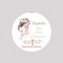 Pegatinas redondas personalizadas para recuerdos de , etiquetas personalizadas para recuerdos de , etiquetas de primera comunión, etiquetas de con rosas, etiquetas de agradecimiento, útiles escolares, regreso a la escuela - Multicolor - Ver 27