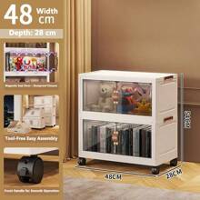 5/4/3/2/1 Layer Clothes Storage Box, Home Closet Organizer Folding Plastic Container Cabinet With Door, Large Capacity For Women Storage Organizer Travel Essentials Back To School