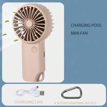 1pc Handheld Clip-On Rechargeable Fan, Portable Mini Desk Fan With 3 Speed Settings, Strong Wind, Suitable For Women Men, Home Office Makeup Outdoor Travel, Back To School, Halloween Gift