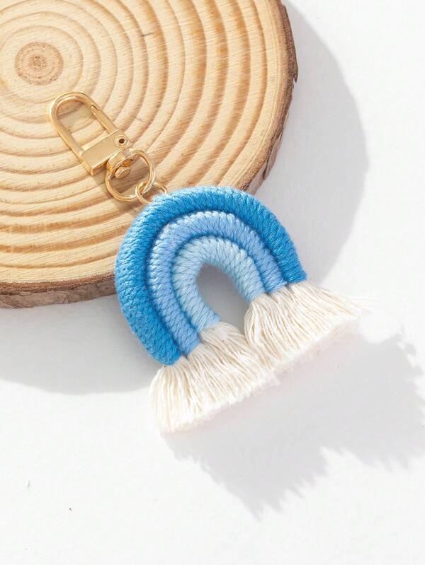 1pc Handmade Cute Small Rainbow Keychain Bag Charm Bag Accessory