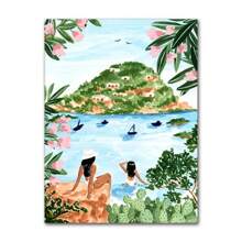 1 pièce Œuvre d'art murale d'été moderne pour fête de piscine. Impression tropicale de plante, image de voyage, fille de spa. Peinture sur canevas. Poster de décoration de salle de séjour, cadeau, décoration. canevas optionnelle avec cadre
