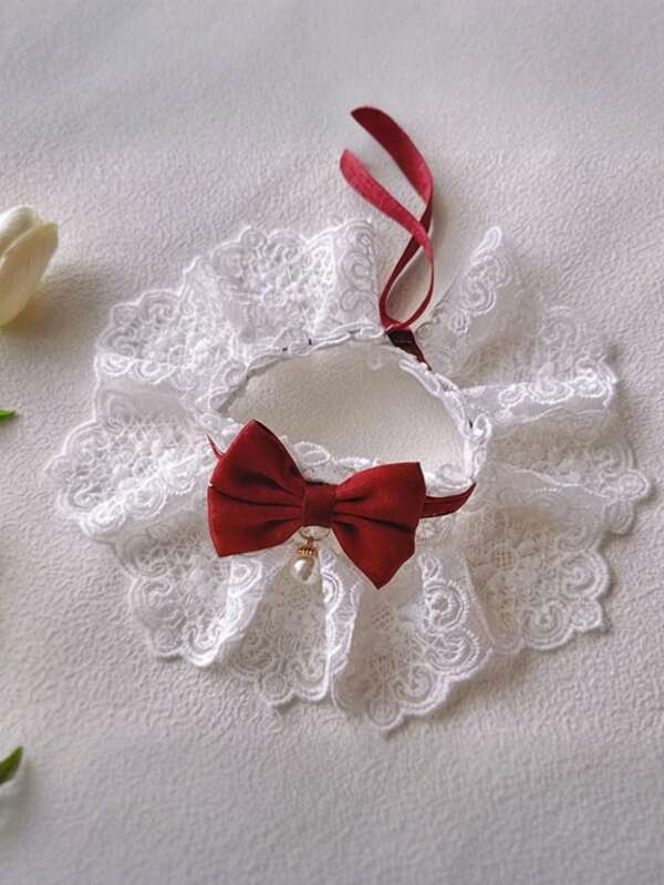 Collar de moño con estampado floral de gato cute y estética, tipo 'breakaway' (se abre al tirar) con campana para gatos de interior, gatitos y perros pequeños cachorros, accesorios para mascotas