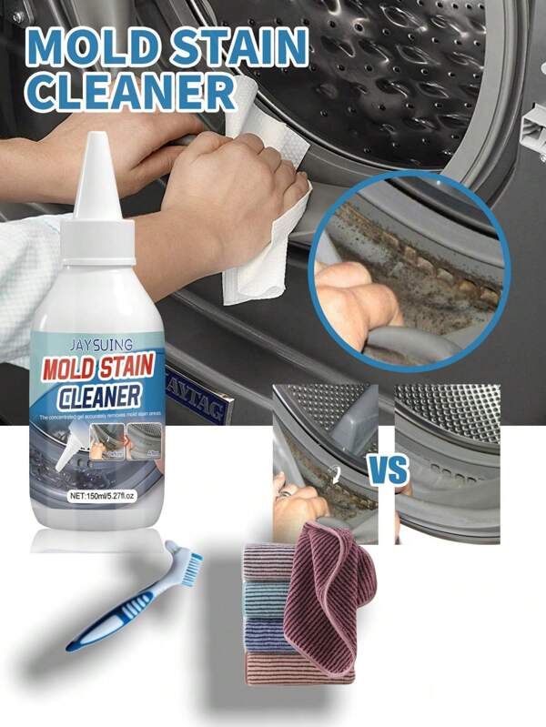 Mildew Stain Removing Gel Cleaner - Heavy Duty Stain Remover For Front Loading Washing Machine Seals, Bathroom Mortar, Showers, Front Loading Washing Machine Cleaning Solution
