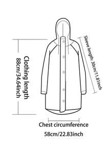1pc Kids' Hooded EVA Raincoat, Portable, Casual, Long Sleeve, Solid Color, Slight Stretch, Super Loose Fit, For Boys And Girls, 8-10 Years Old, For Hiking, Outdoor, Weekend Casual, Fall, Spring, Summer, Winter, Thick, Back To School""Back To School Gifts For Boys&Girls"