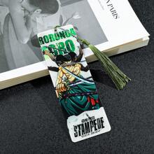 bandai Marcador de livro de acrílico One Piece com borla, produtos da One Piece, presentes para fãs, material escolar, volta às aulas