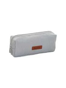 1pc Leather Letter Pencil Bag, Large Capacity, Portable Stationery Storage With Multifunctional Design, For Junior And Senior High School Students, Ideal For Back-To-School Season, Perfect Gift For Vacations, Mother's Day, Valentine's, Easter
