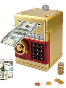 Electric Smart Money Saving Box, Large Capacity Coin Bank Toy, Multi Colors Available, Automatic Coin Rolling, Realistic Sound Effects, Gift For Boys & Girls, Accessories Randomly Selected, Batteries Not Included