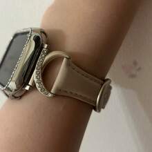 适用于 40mm、41mm、42mm、44mm、45mm、38mm、46mm、49mm 女士表带 - 超薄精致，吸汗舒适 - 简约优雅时尚 - C 形金色表扣设计 - 兼容 Series 10、9、Ultra、SE、8、7、6、5、4、3、2、1 - 替换表带配件 - 星光色 - 查看 7