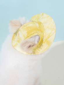 1pc Cute Pet Sun Hat Suitable For Cats And Small Dogs, Summer Kitten Sun Protection Hat With Ear Holes, Adjustable Chin Strap, Suitable For British Shorthair Silver Tabby, Outdoor Baseball Cap Suitable For Puppies And Kittens, Breathable Cool Hat To Relieve Heat, Cute Cat Headwear Photography Prop, Pet Owner Gift - Purple - View 10