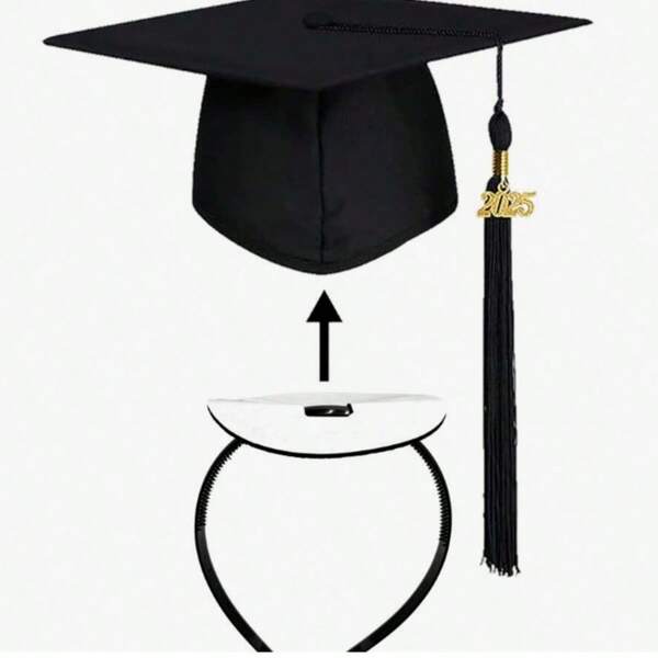 Sturdy Anti-Slip Graduation Cap Elastic Headband, Suitable For Graduation Cap For Students & Ladies (Graduation Cap Not Included), Black Best Gifts Birthday