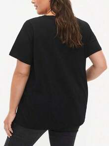 Cryptid Camping Oversize Women-Shirt Alien Chupacabra Fresno Jersey Devil Sasquatch UFO - Big Sizes WomenSuitable Both Men And Wo - 黑色 - 查看 4