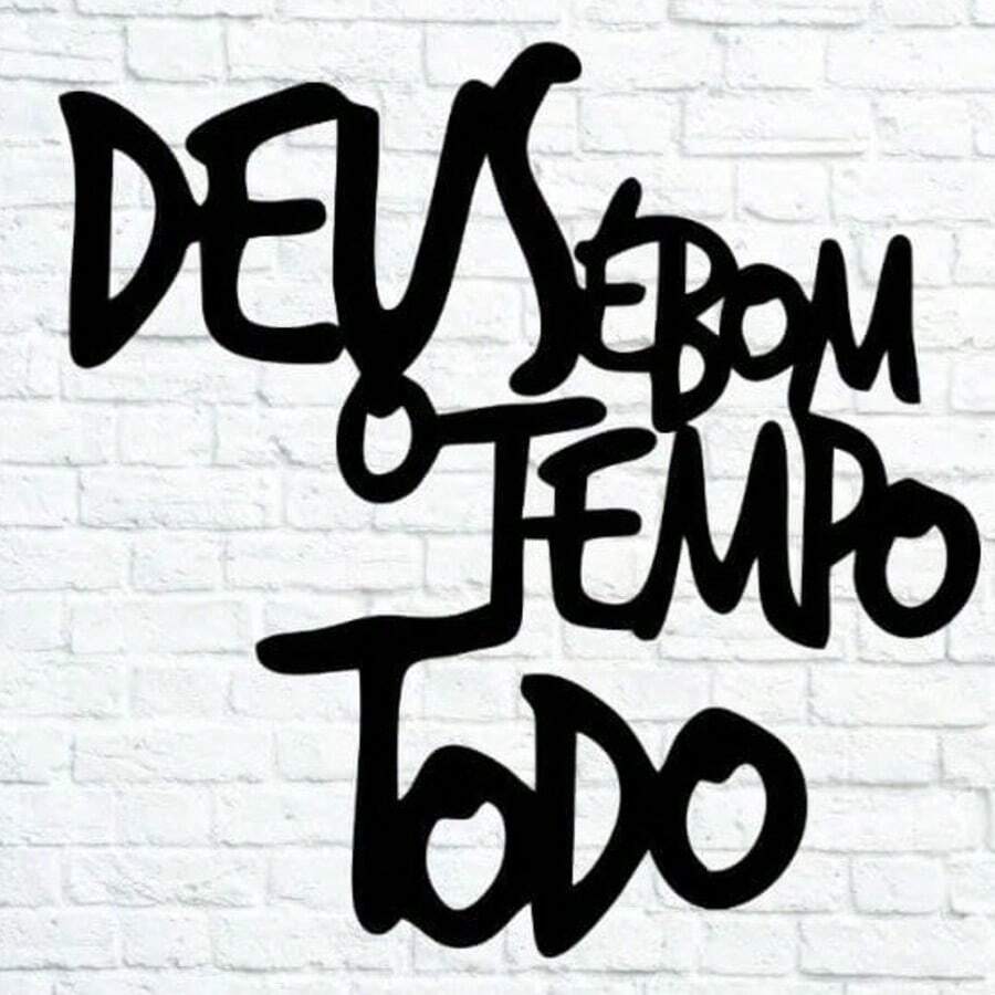 Quadro  Deus É Bom O Tempo Todo Vazado Aplique Frases Religioso Mdf