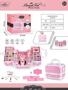 1 件女童化妆套装、公主化妆包礼盒装扮配饰套装、儿童表演化妆套装、过家家化妆台（含口红、眼影、腮红） - 彩色 - 查看 13
