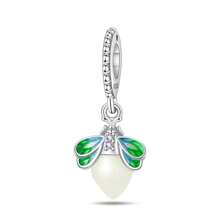 1 pièce Pendentif en argent sterling 925 avec pierre scintillante lumineuse et colorée en forme de papillon, fleur, oiseau, libellule, luciole brillant dans le noir. Convient pour la fabrication de bracelet et bijou pour femme.