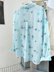 YUXIN 优雅碎花衬衫，轻盈透气，适合春、夏、秋季穿着。 - 藍綠色 - 查看 8