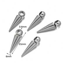 10 Stücke Konus Dekor Spitze Hypoallergene Anhänger Edelstahl Dekor mit kleinem Loch Konus Anhänger für DIY Ohrring Armband Halskette Schmuckherstellung