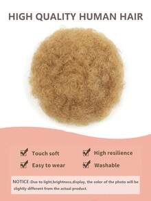 Extensión de cola de caballo afro, color marrón caramelo, con clip, rizada, de 10 a 20 cm - S27 - Ver 2