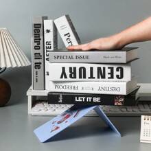 2pcs L-Shape Desk Book Stand, Study Desktop Book Holder, Bookshelf Decorative Book Stopper, Design, School Supplies,Back To School