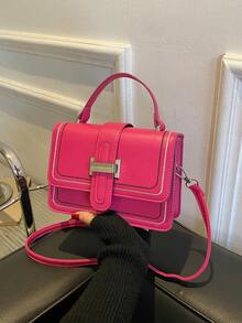 Mini bolso de mujer con solapa acolchada y estilo elegante - Rosa Fucsia - Ver 7