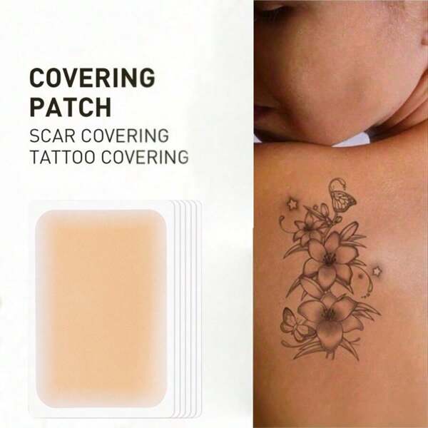2/6pcs Concealer Patch, Skin Camouflage Paste Tattoo Scar Cover Patch, Waterproof Concealer Sticker