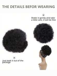 Extensión de cola de caballo afro, color marrón caramelo, con clip, rizada, de 10 a 20 cm - S27 - Ver 5