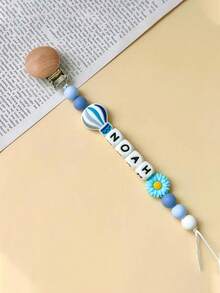 1pc Customized Anti-Drop Clip, Suitable For Students To Secure Chains And Prevent Loss, Personalized Name Tag Pendant, Great Gift For Students, Friends, Valentine's Day, Christmas, Birthdays, With Wooden Chain - Multicolor 2 - View 6