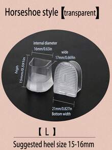 10pcs/5 Pairs High Heels Repair Protector Covers, Anti-Slip & Noise Reduction - Transparent U-shaped - View 9