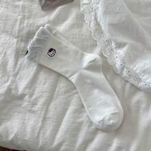 Sanrio 1Pair Sanrio Socks For Women For Spring And Summer, Thin, Hello Kitty, Cute, Preppy, Versatile Socks