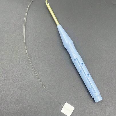 1 Set de Kit de Punch Needle de color azul claro DIY, 4 longitudes de aguja ajustables, agujas de acero inoxidable, grosor de 0.5cm/0.2 pulgada, herramientas de bordado y tejido para todo el año, adecuado para proyectos creativos de bordado