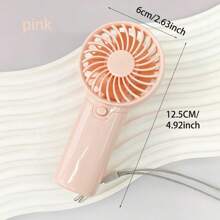 1pc Mini Portable Handheld Small Fan, 1 Speed, Lightweight Hand Fan Suitable For Office, Outdoor, Travel And Camping, Comes With Strap (Batteries Not Included)