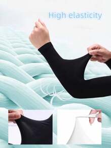1 paire de manchettes - haute élasticité, polyester respirant pour la conduite, le golf, la pêche, le cyclisme, la randonnée et les sports de plein air - couleur unie, ajustement stretch