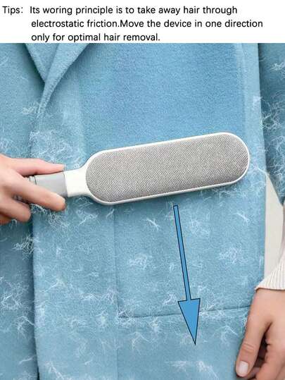 1 件双面宠物毛发去除刷，宠物毛发去除刷，神奇衣服绒毛刷，手动静电吸附宠物毛发去除刷，适用于猫和狗，可重复使用，可水洗，静电吸附，防脱落，便携旅行，非常适合宠物主人、多宠物家庭、懒散人士、宠物美容院，有效的宠物毛发去除和清洁工具，（灰色、粉色、蓝色、红色）