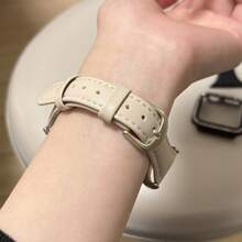适用于 40mm、41mm、42mm、44mm、45mm、38mm、46mm、49mm 女士表带 - 超薄精致，吸汗舒适 - 简约优雅时尚 - C 形金色表扣设计 - 兼容 Series 10、9、Ultra、SE、8、7、6、5、4、3、2、1 - 替换表带配件 - 星光色 - 查看 6