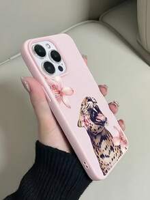 Fierce Animals 1pc Pink Leopard Floral Anti-Drop Phone Case Compatible With IPhone Apple 16, 15, 14, 13, 12, 11 Pro Max Waterproof Shockproof Scratch Resistant - Multicolor - View 3